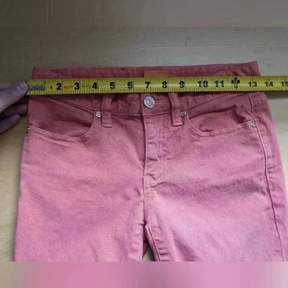 TORY BURCH Alexa Cropped Skinny Coral orange size 24 Stretch - Picture 13 of 15